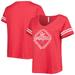 Women's Soft as a Grape Red Los Angeles Angels Plus Size V-Neck Jersey T-Shirt