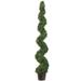 6' Potted Artificial Spiral Green Pond Boxwood Topiary Tree