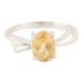 Lemon Sparkle,'Handcrafted Citrine and Sterling Silver Solitaire Ring'