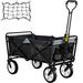 VEVOR Wagon Cart Folding Wagon Cart with 176lbs Load Outdoor Utility Wagon w/Adjustable Handle