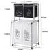 Mobile 2 Tier Laundry Hamper Sorter with 4 Removable Bags