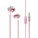 LBECLEY Headset with Microphone for Phone Metal in Ear Headphones Subwoofer Wired Earbuds with Microphone for Mobile Computer Mp3 Wi Earbuds with Microphone for Girls Rose Gold One Size