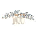 Jewelry Hair Ornaments Bridesmaid Comb Headpieces Rhinestone Hair Comb Luxury Full Rhinestone Bridal Hair Clips Flower Leaf GOLD