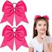 2 Packs Jumbo Cheerleading Bow 8 Inch Cheer Hair Bows Large Cheerleading Hair Bows with Ponytail Holder for Teen Girls Softball Cheerleader Outfit Uniform