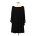 Jessica Simpson Casual Dress - Shift Boatneck Long sleeves: Black Print Dresses - Women's Size 6