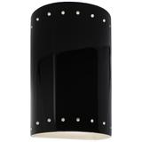 Ambiance 9 1/2"H Black Perfs Cylinder Closed ADA Wall Sconce