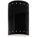 Ambiance 9 1/2"H Black Perfs Cylinder Closed ADA Wall Sconce
