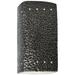 9.5" Ceramic Rectangle ADA Pewter LED Outdoor Sconce w/ Perfs