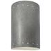 Ambiance 9 1/2"H Silver Perfs Cylinder Outdoor Wall Sconce