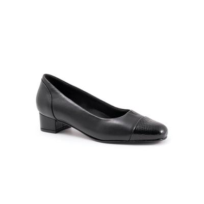 Wide Width Women's Daisy Pump by Trotters in Black Snake (Size 10 W)