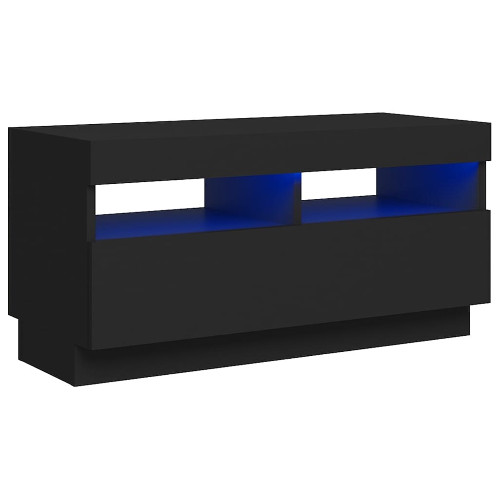 vidaXL TV-Schrank mit LED-Leuchten Schwarz 80x35x40 cm Image