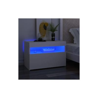 vidaXL Nachttisch mit LED-Leuchten Weiß 60x35x40 cm Holzwerkstoff