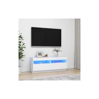 vidaXL TV-Schrank mit LED-Leuchten Weiß 100x35x40 cm