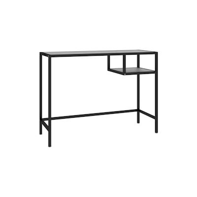 vidaXL Computertisch Schwarz Marmor 100x36x74 cm Hartglas Image