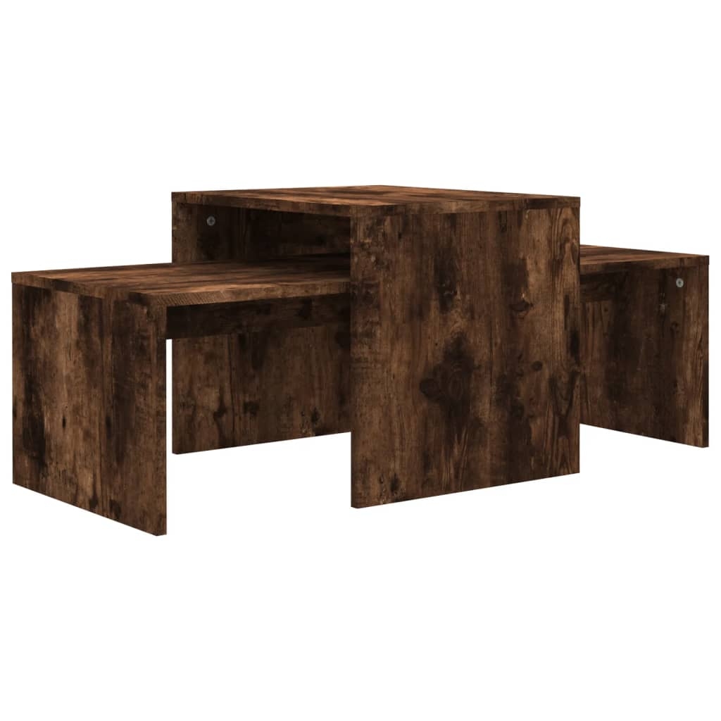 vidaXL Couchtisch-Set Räuchereiche 100x48x40 cm Holzwerkstoff Image
