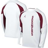 Men's Jordan Brand White Oklahoma Sooners Basketball Shooting Raglan Long Sleeve T-Shirt