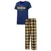 Women's Concepts Sport Navy/Gold Milwaukee Brewers Badge T-Shirt & Pajama Pants Sleep Set