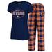 Women's Concepts Sport Navy/Orange Houston Astros Badge T-Shirt & Pajama Pants Sleep Set