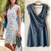 Athleta Dresses | Athleta Nectar Side Ruched Faux Wrap Dress | Color: Blue/Gray | Size: M