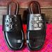 Tory Burch Shoes | Authentic Tory Burch Toe Ring Black Leather Sandals Size 6 | Color: Black | Size: 6