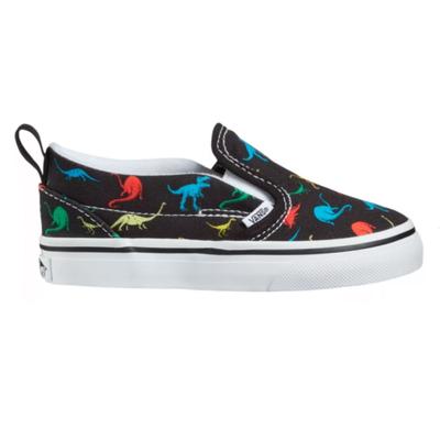 Vans Shoes | Brand New Vans Kids Velcro Slip-On With Dinosaur Figures Shoes. Size 5k | Color: Black | Size: 5bb