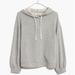 Madewell Tops | Madewell Bubble Sleeve Gray Hoodie Sweatshirt - Size Xs | Color: Gray | Size: Xs