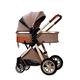 Foldable Baby Stroller，Travel System with Baby Basket Anti-Shock Springs Newborn Baby Pushchair Adjustable High View Pram Travel System Infant Carriage Pushchair (Color : Wine red)