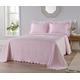 Diana Cowpe PINK DOUBLE BED THROW Bedspreads & Coverlets | Beautiful Victoriana Portugese Matelassé Floral Textured Scalloped Edge Blanket Lightweight Summer Layer (240 x 260cm)