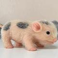 IZAKOV Silicone Pig Toy Animal 5 Inches Silicone Animals Pig Doll Mini Silicone Piglet Soft Touch, Full Silicone Realistic Reborne-Baby Toy for Kids Toys, Photography Props Birthday Gifts