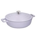 MasterClass Shallow Casserole Dish with Lid, Lightweight Cast Aluminium, Induction Hob and Oven Safe, Lavender, 4 Litre/28 cm