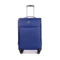 Stratic Light + Suitcase Soft Shell Travel Suitcase Trolley Suitcase Hand Luggage, TSA Suitcase Lock, 4 Wheels, Expandable, darkblue, 67 cm, M