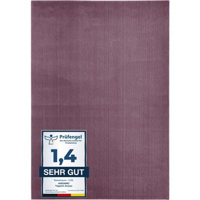 Teppich ANDIAMO "Arezzo", lila (lavendel), B:120cm H:16mm L:170cm, Polyester, Teppiche, Uni Farben, weicher Flor, waschbar, ideal im Wohnzimmer & Schlafzimmer Image