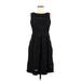 Sangria Casual Dress - A-Line High Neck Sleeveless: Black Print Dresses - Women's Size 2