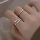 Bague étroite en forme de feuille pour femme bijoux couleur argent anneau de doigt ouverture en
