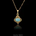 Colliers en or islamique bleu pour hommes et femmes design du Moyen-Orient bijoux à breloques de