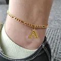 Bracelet de cheville intime pour femmes breloque de l'alphabet anglais chaîne en acier inoxydable