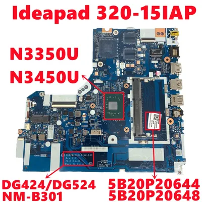 Carte mère pour ordinateur portable Lenovo Ideapad 320-15IAP DG424/DG524 NM-B301 avec processeur