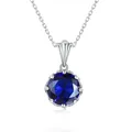 Szjinao – pendentif fleur mignon en argent Sterling 925 saphir bleu pour femmes collier bureau