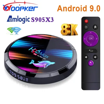 Woopker-Boîtier Smart TV H96 MAX Bery Android 9 4 Go/128 Go 64 Go S905Bery décodeur connecté