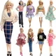 Tenue de sport multicolore pour Barbie Butter JJ robe en jean jupe à grille chemise vêtements