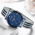 MINI FOCUS – montre de luxe bleue pour femmes montre-bracelet étanche à Quartz Simple 0329