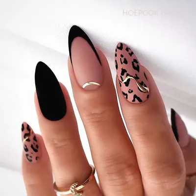 Ensemble de faux ongles léopard feuille d'or pour Nail Art couverture complète étanche