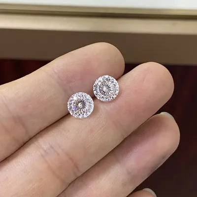 Meisidian – diamant Moissanite 2 Carat 8mm 100 facettes coupe D VVS dernier laboratoire