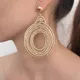 Boucle d'oreille goutte d'eau en spirale en métal bohème pour femme grande boucle d'oreille ronde