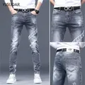 Jeans College en denim stretch pour hommes pantalons décontractés tendance pantalons de luxe