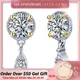 Boucles d'oreilles en diamant Moissanite pour femme plaqué or blanc 18 carats argent 925 grade D