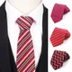 Cravates classiques à rayures rouges pour hommes et femmes pour les fêtes et les affaires