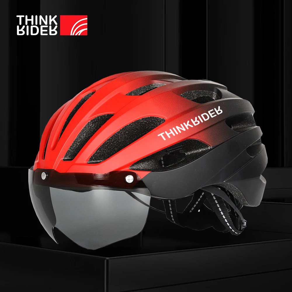 ThinkRider – casque de cyclisme pour hommes et femmes, léger à LED, objectif de vélo de route, de sport, de Skateboard, Scooter