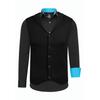 Langarmhemd RUSTY NEAL, Herren, Gr. XXL, EURO-Größen, bunt (schwarz, türkis), 60% Baumwolle, 37% Polyester, 3% Elasthan, mehrfarbig, casual, Langarm, Hemden, inklusive Langarmhemd und Weste