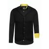Langarmhemd RUSTY NEAL, Herren, Gr. XXL, EURO-Größen, schwarz (schwarz, gelb), 60% Baumwolle, 37% Polyester, 3% Elasthan, mehrfarbig, casual, Langarm, Hemden, inklusive Langarmhemd und Weste